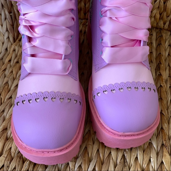 New Sugar Thrillz Bubblegum Party combat Boots - Picture 10 of 12